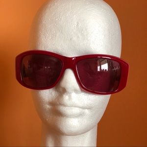 Red Judith Leiber sunglasses  rhinestone accents